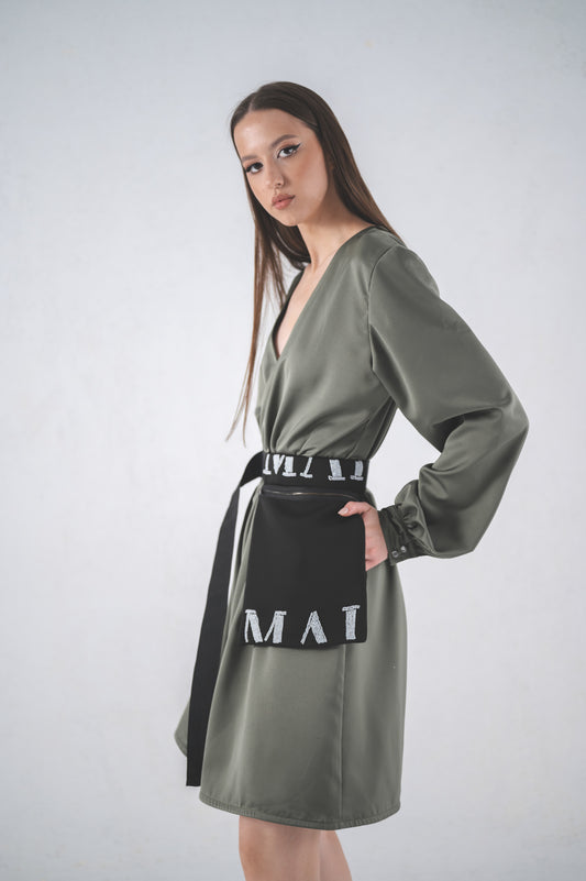 Olive Wrap Dress