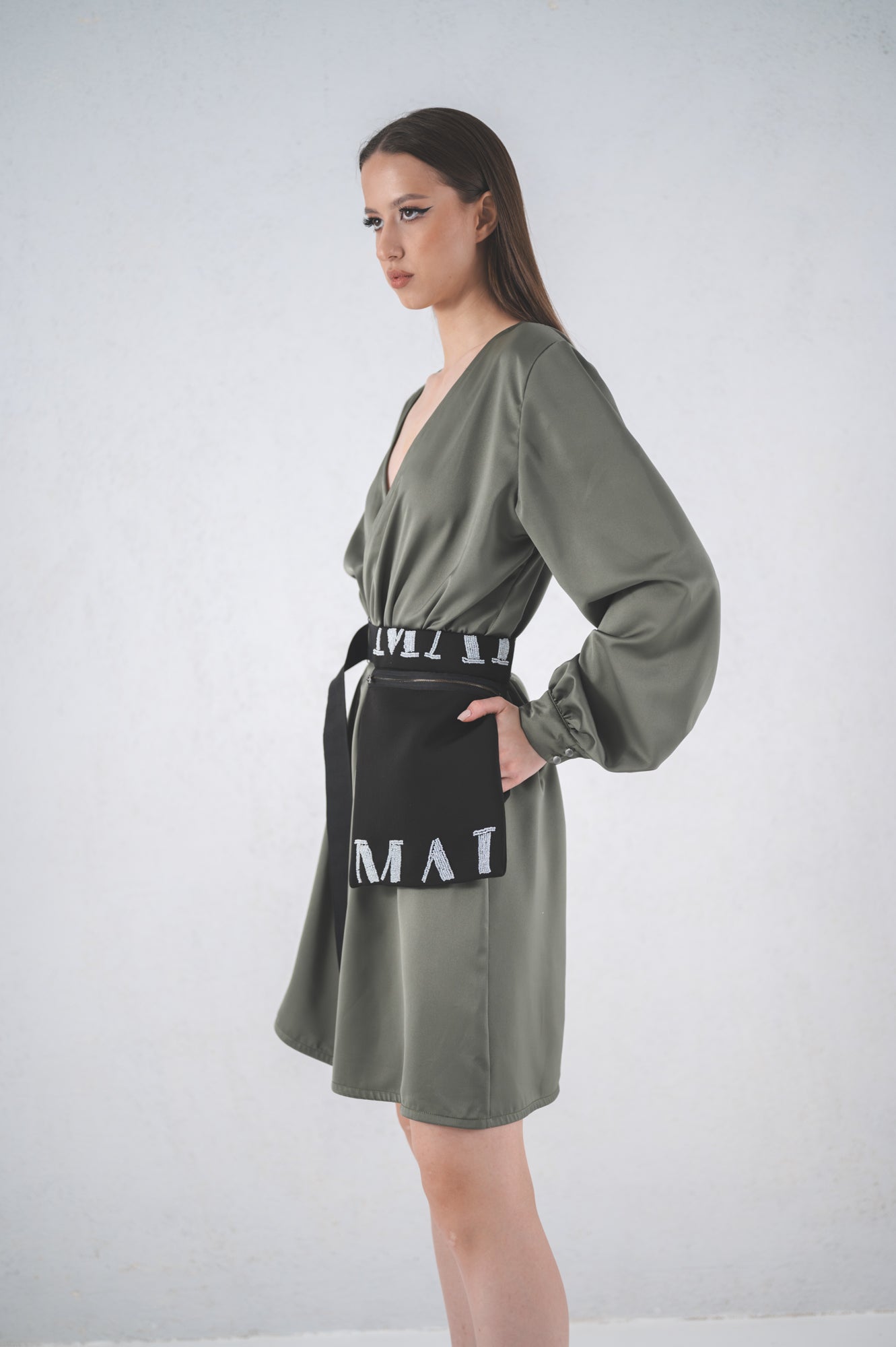 Olive Wrap Dress