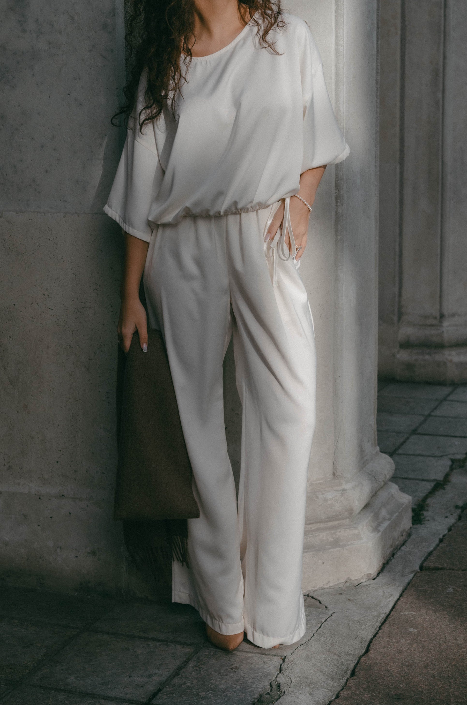 Olive Satin Trousers