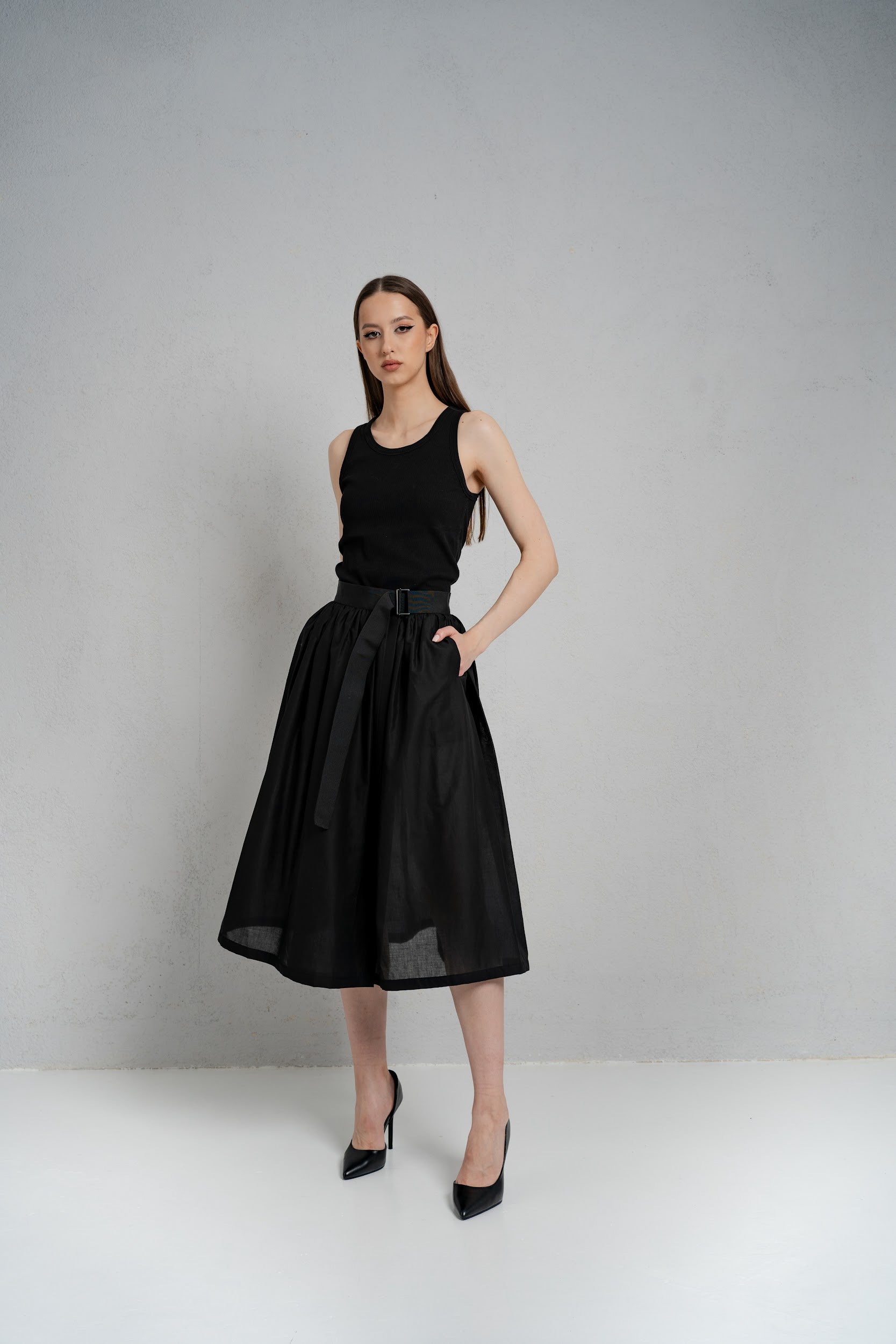 Adele Skirt Midi Black