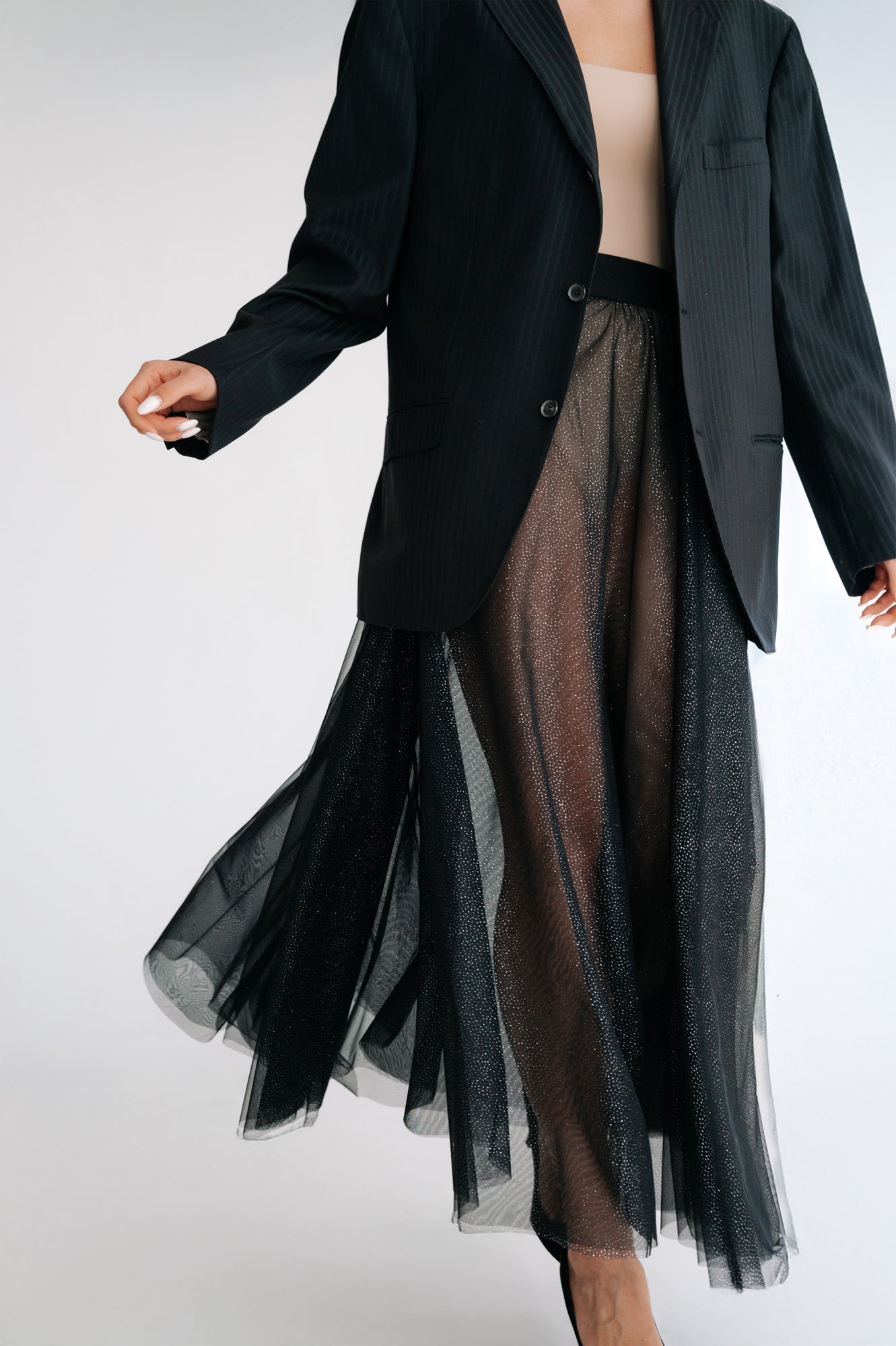 Mesh Maxi Skirt Glitter