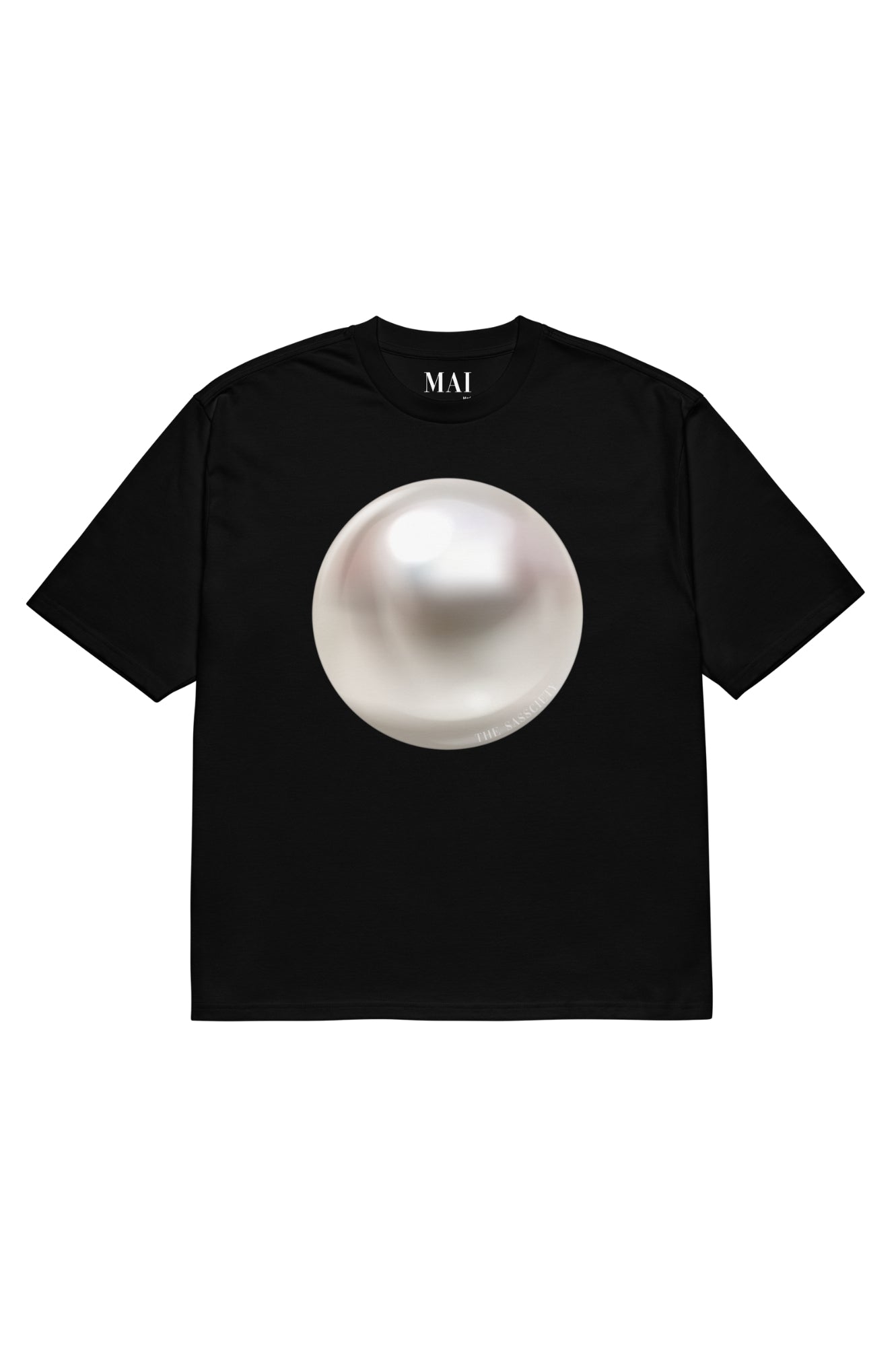 Oversized Pearl T-shirt Black