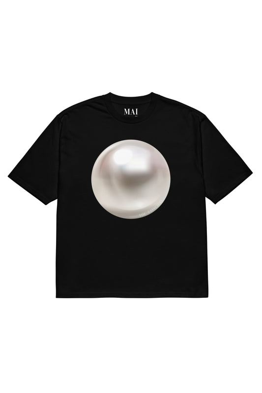 Oversized Pearl T-shirt Black